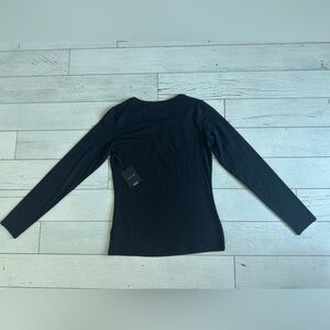 Tahari Black Long Sleeve Bodysuit